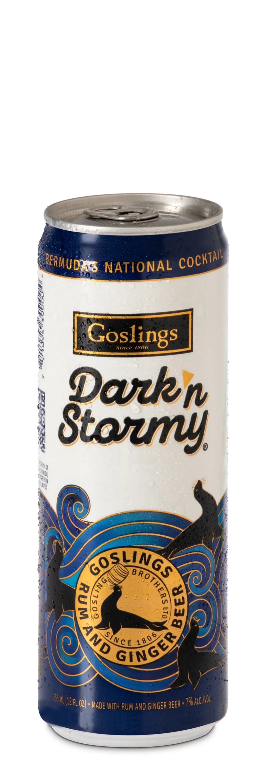 A can of Goslings dark 'n stormy
